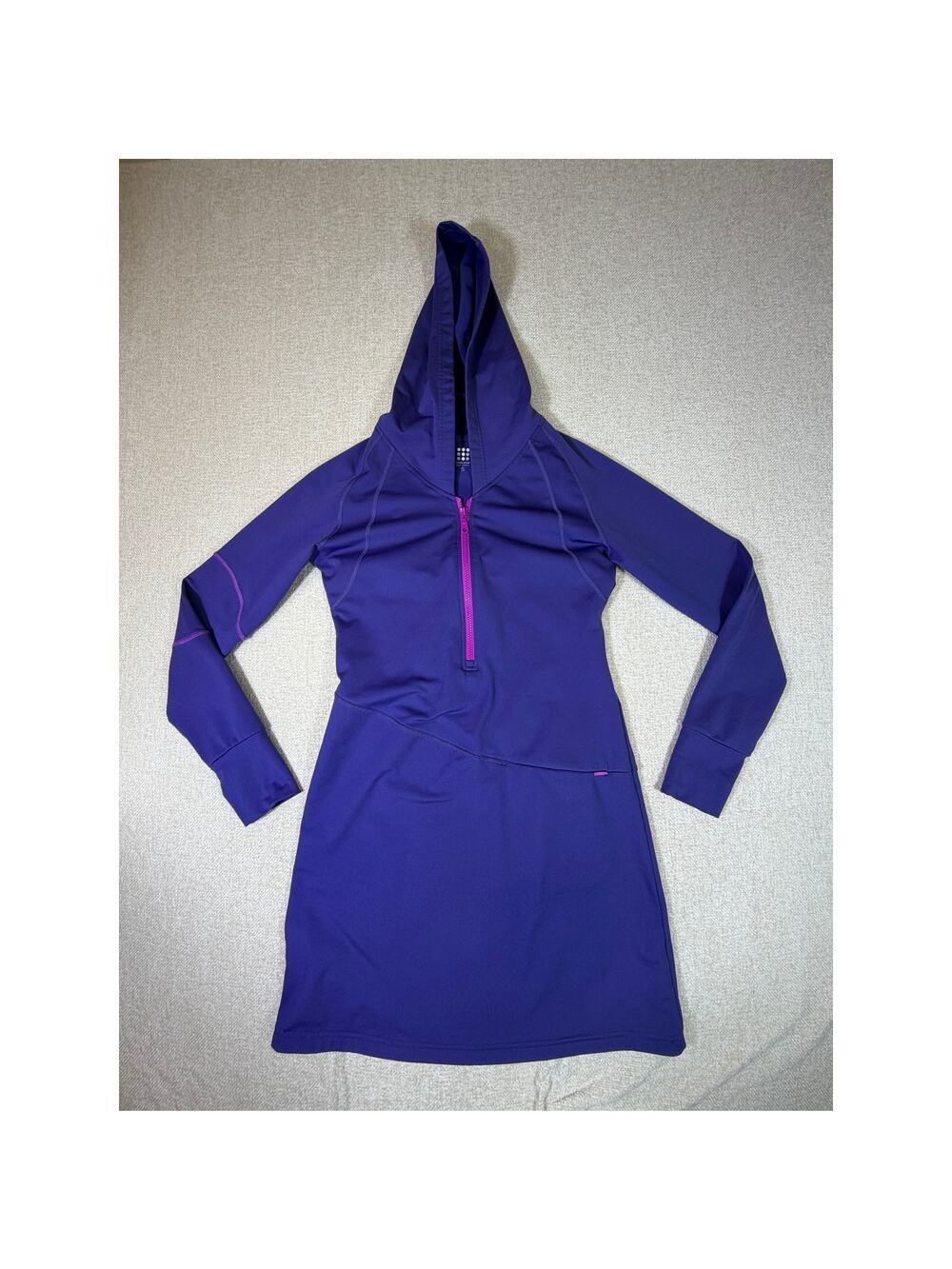 Title Nine Women Small Purple Pink Hooded Long Sleeve Athleisure Casual Dress